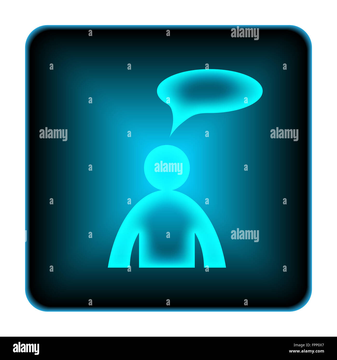 Comments icon. Internet button on white background. - man with bubble ...