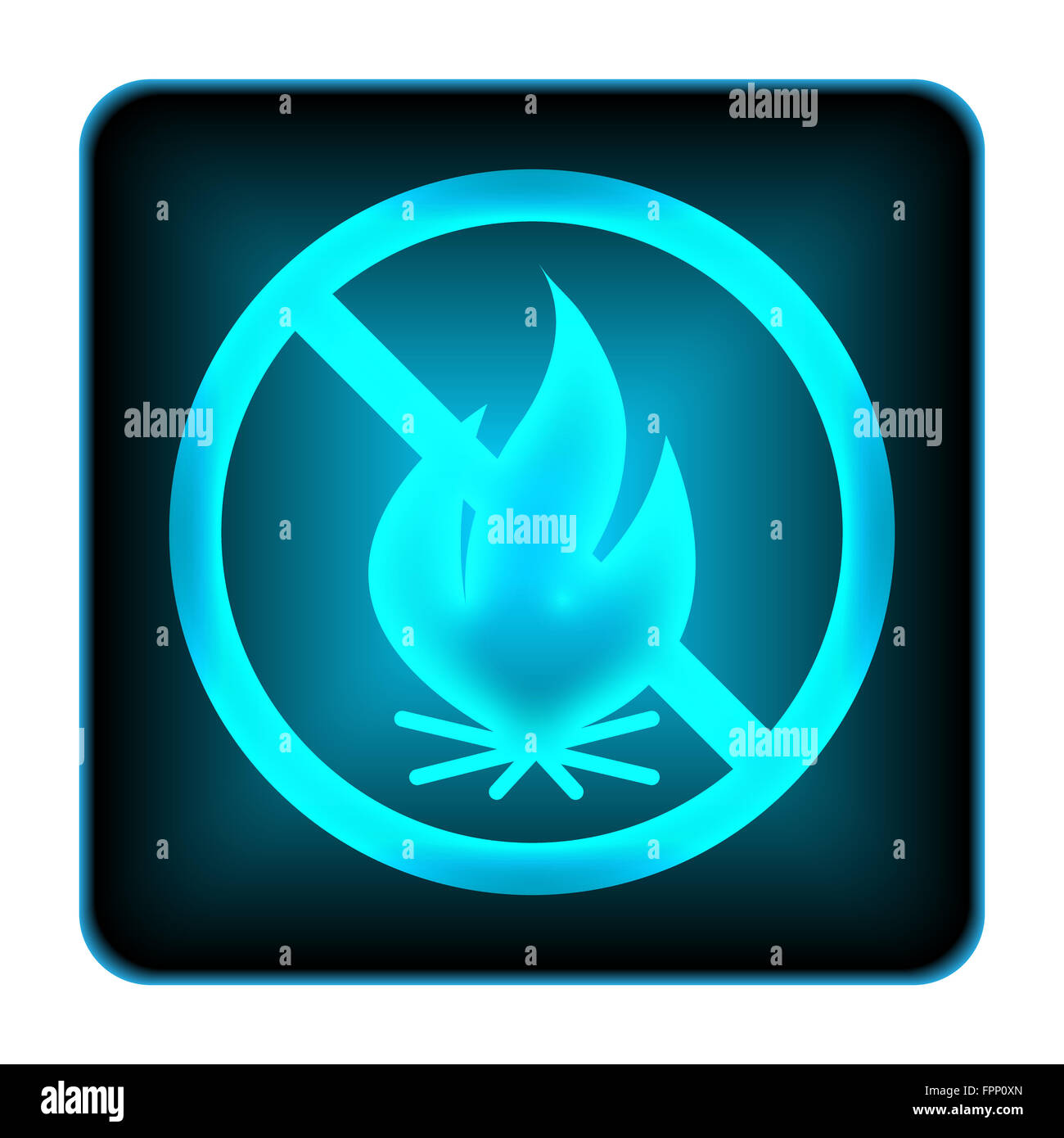 Fire forbidden icon. Internet button on white background Stock Photo ...