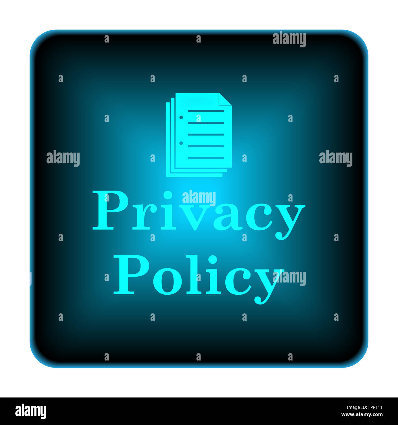 Privacy policy icon. Internet button on white background Stock Photo ...