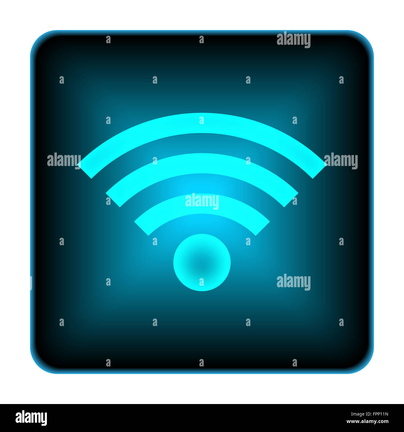 Wireless sign icon. Internet button on white background Stock Photo - Alamy
