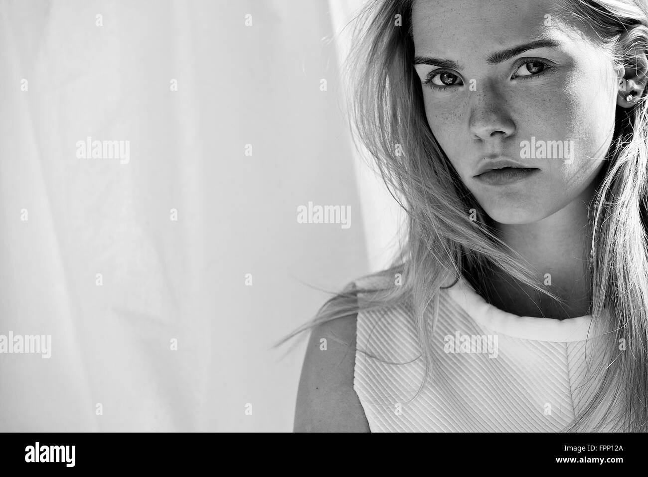 Portrait serious stylish black Black and White Stock Photos & Images ...
