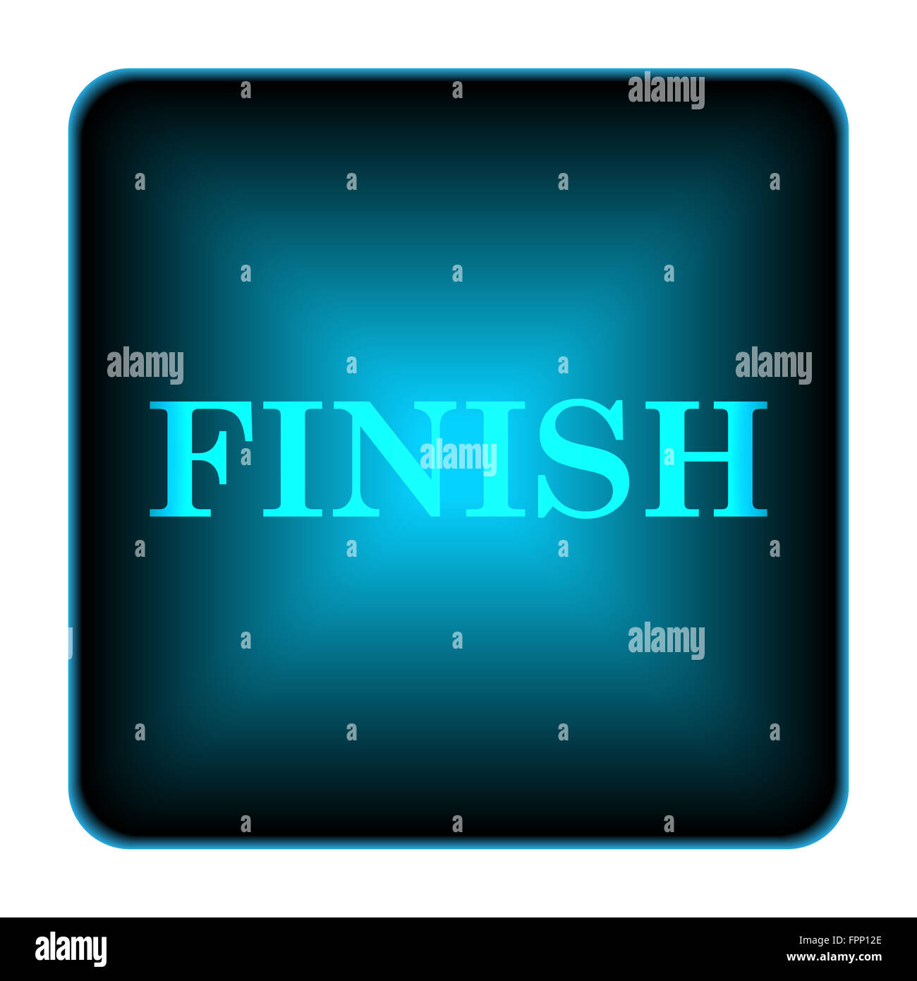 Finish icon. Internet button on white background Stock Photo - Alamy