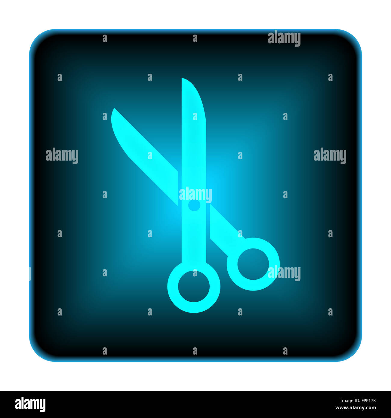 Cut icon. Internet button on white background Stock Photo - Alamy