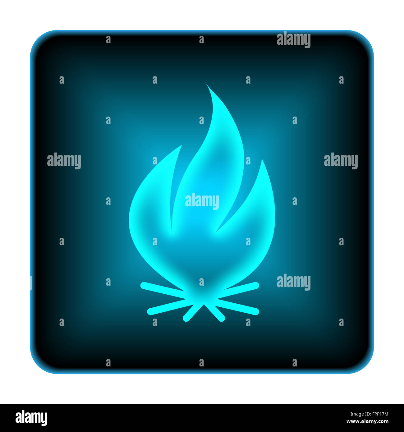 Fire icon. Internet button on white background Stock Photo - Alamy