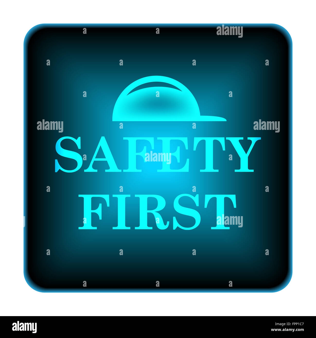Safety first icon. Internet button on white background Stock Photo - Alamy