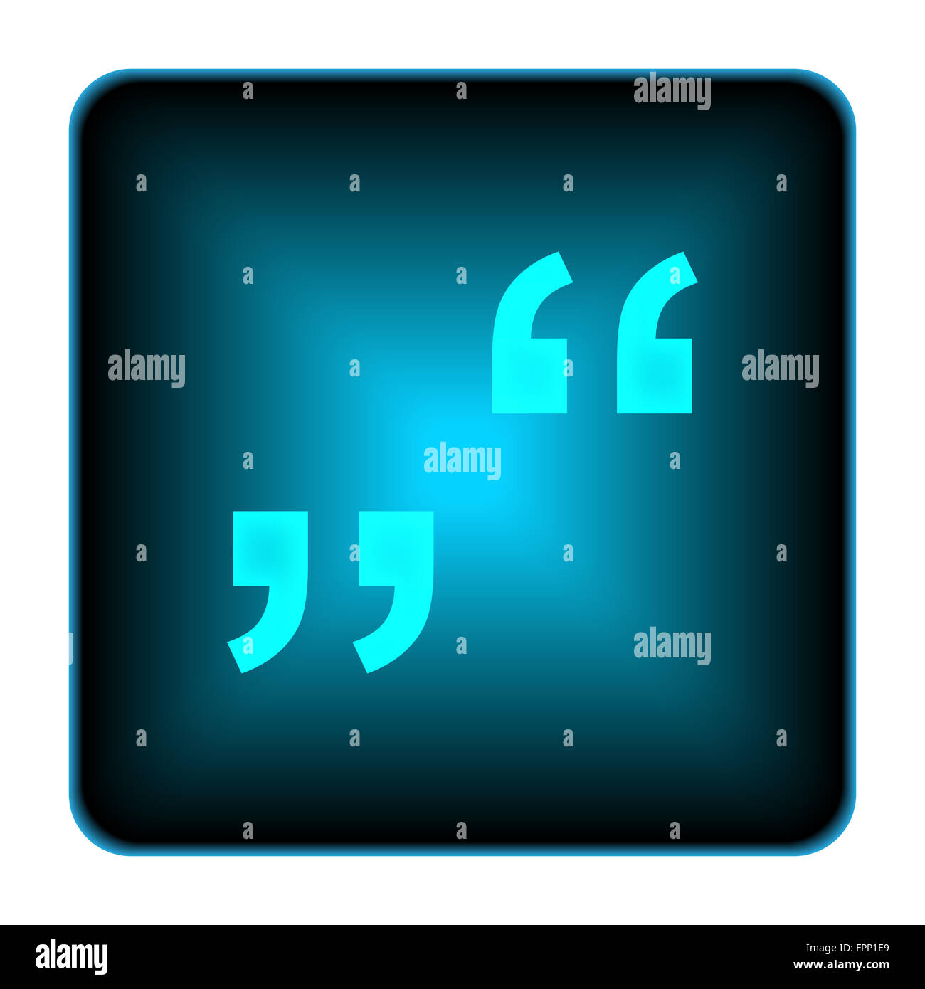 Quotation marks icon. Internet button on white background Stock Photo ...