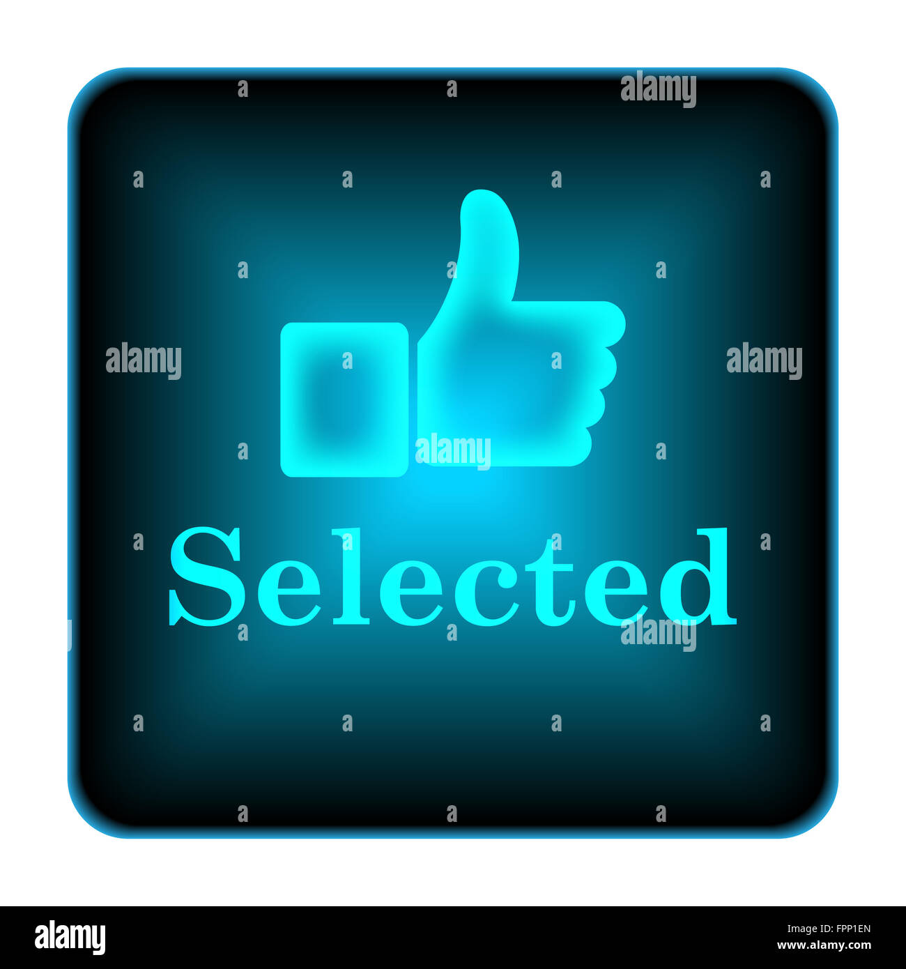 Selected icon. Internet button on white background Stock Photo - Alamy