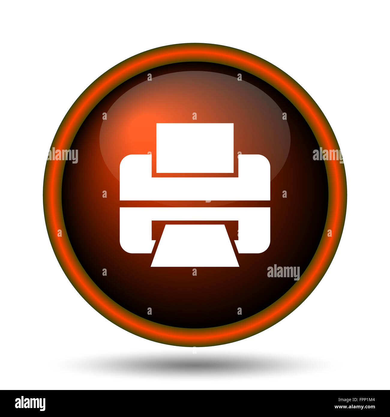 Printer icon. Internet button on white background Stock Photo - Alamy
