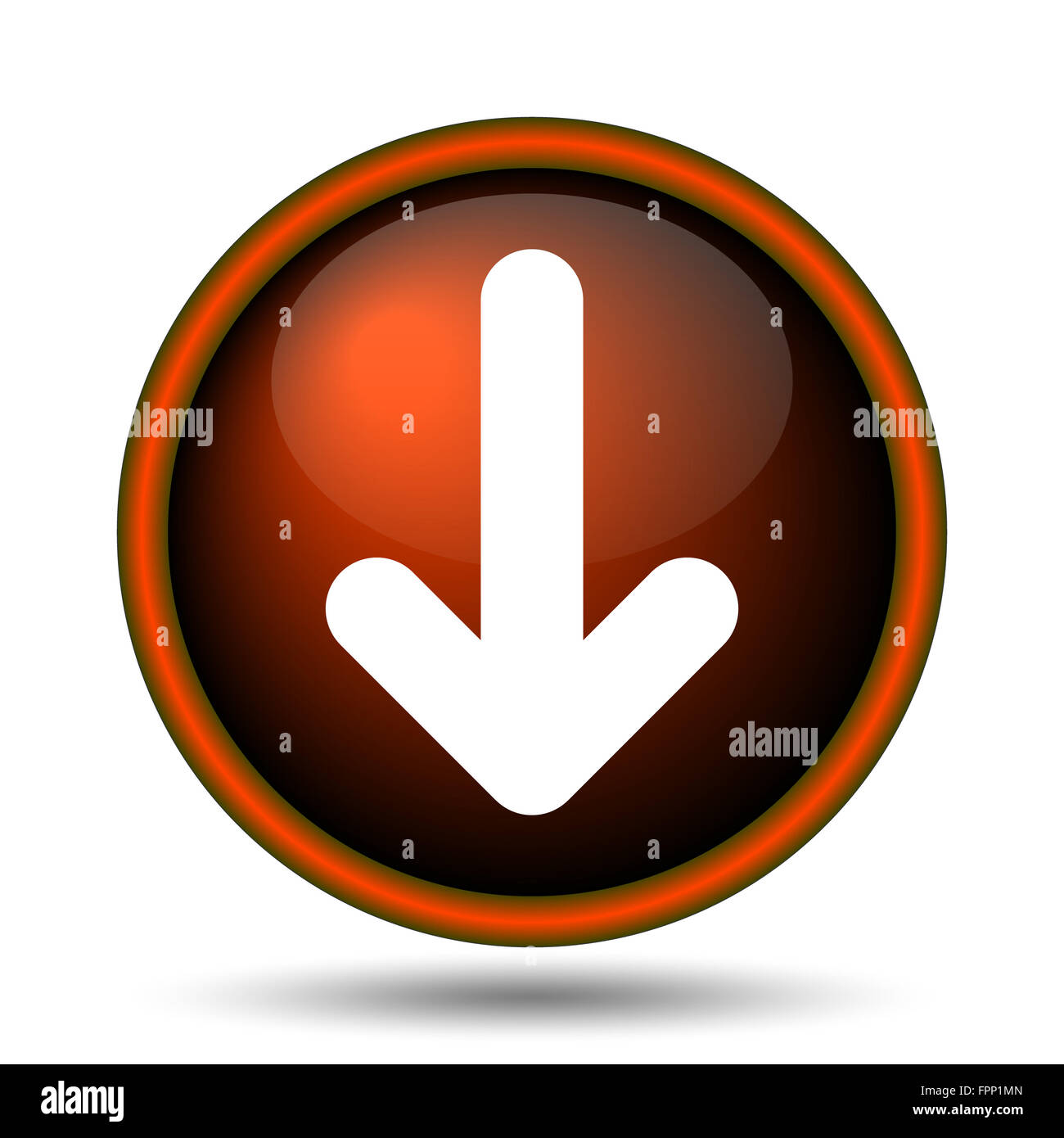 Down arrow icon. Internet button on white background Stock Photo - Alamy