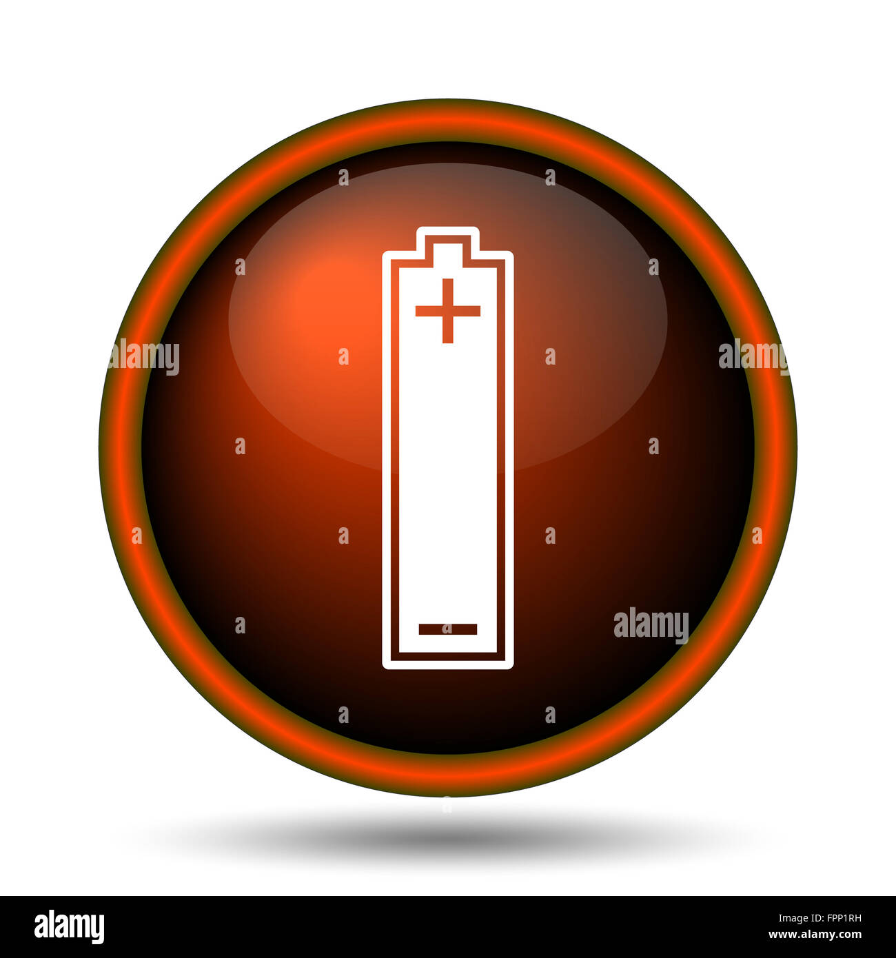 Battery icon. Internet button on white background Stock Photo - Alamy