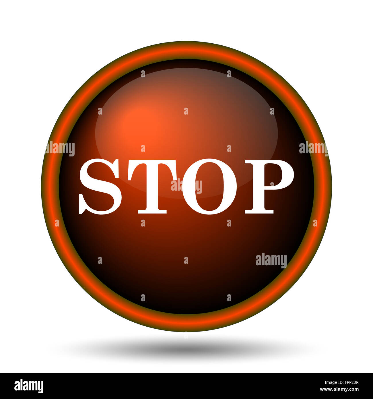 Stop icon. Internet button on white background Stock Photo - Alamy