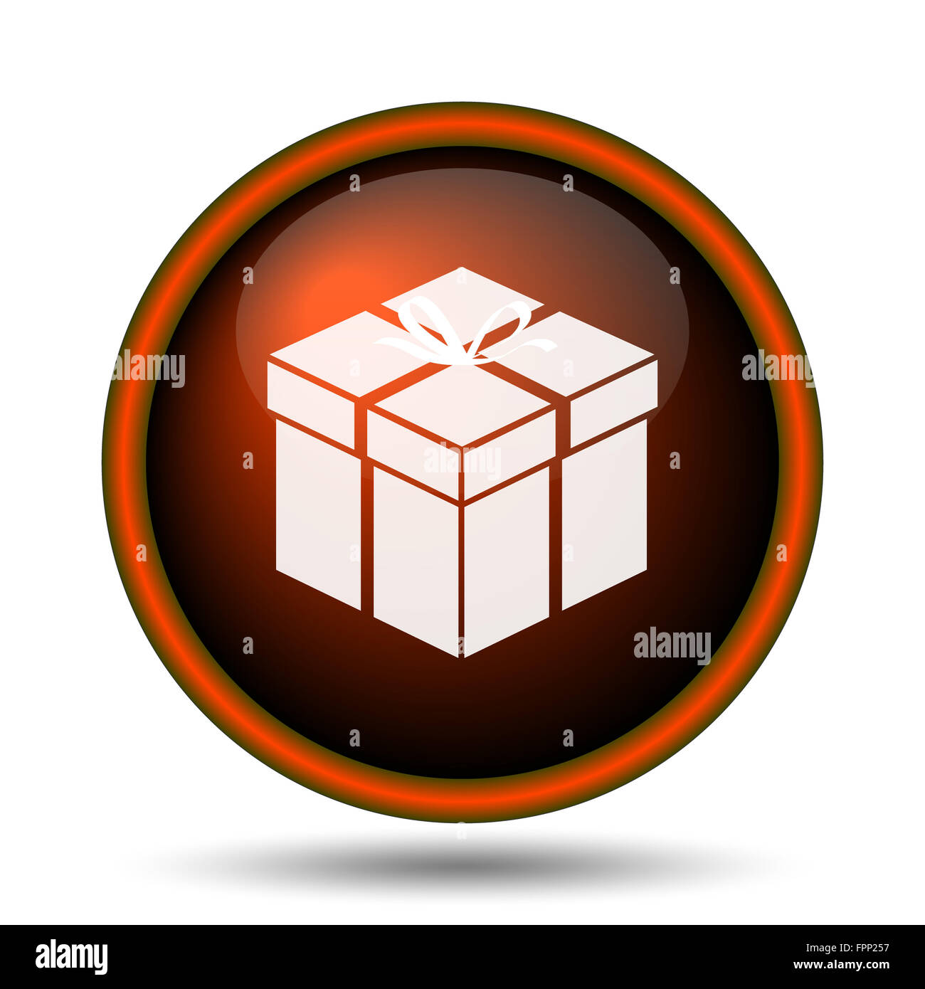 Gift icon. Internet button on white background Stock Photo - Alamy