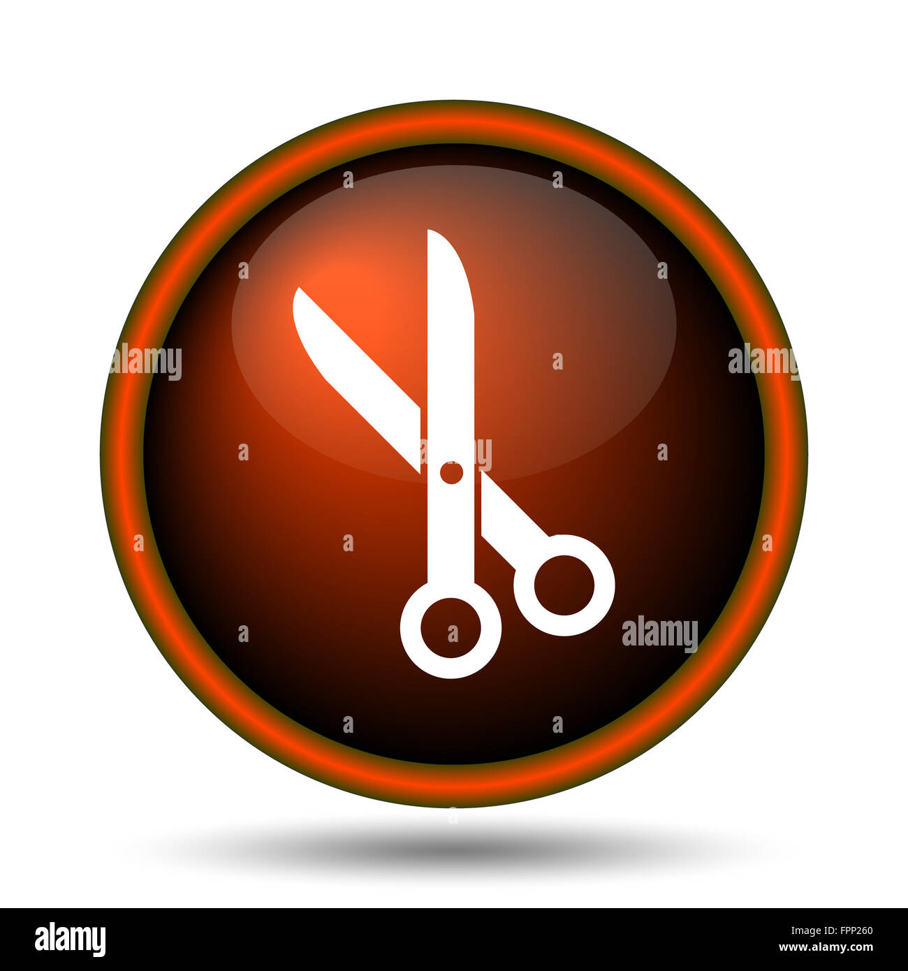 Cut icon. Internet button on white background Stock Photo - Alamy