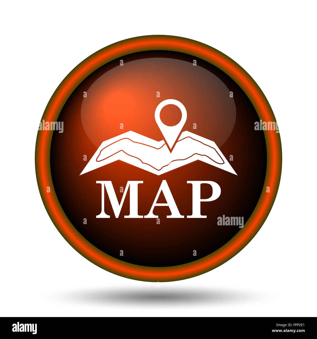 Map icon. Internet button on white background Stock Photo - Alamy