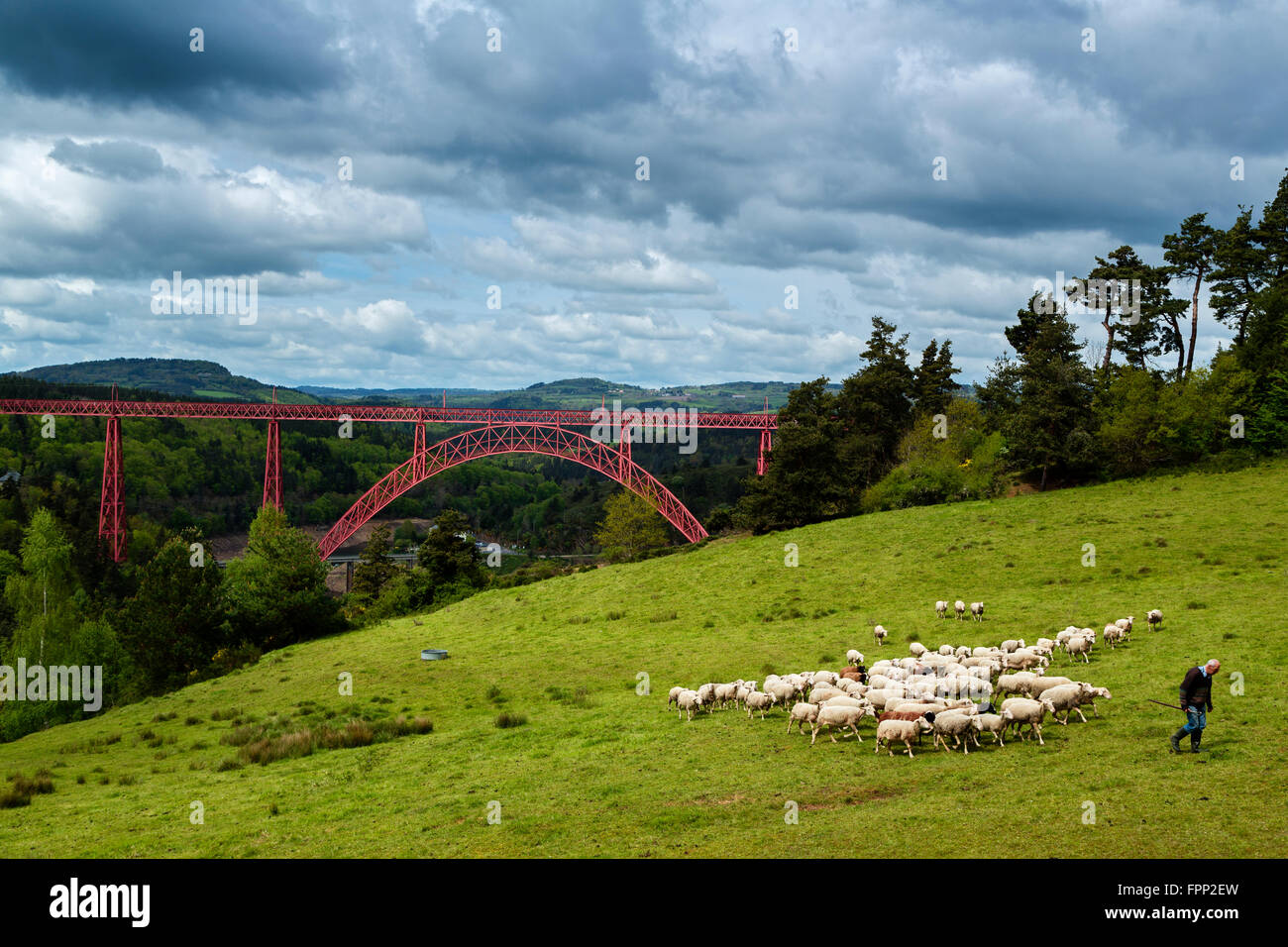 The Garabit Viaduct by Gustave Eiffel, Cantal, France Stock Photo