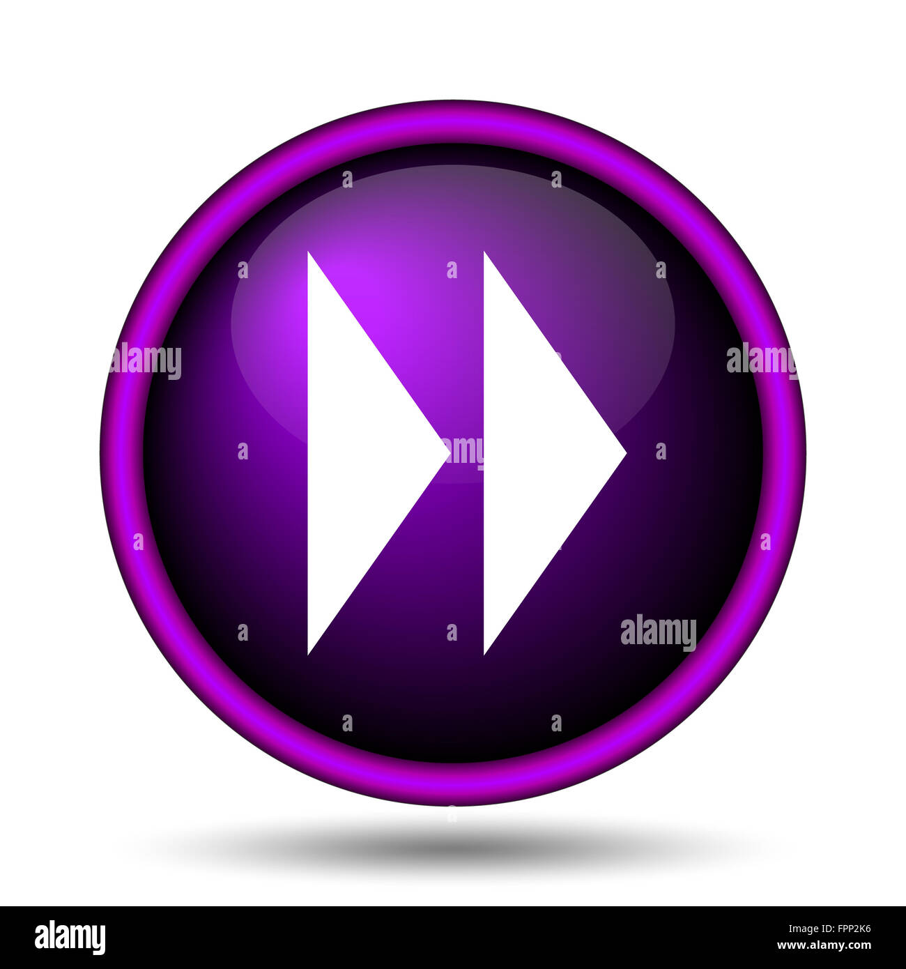 Fast forward sign icon. Internet button on white background Stock Photo ...