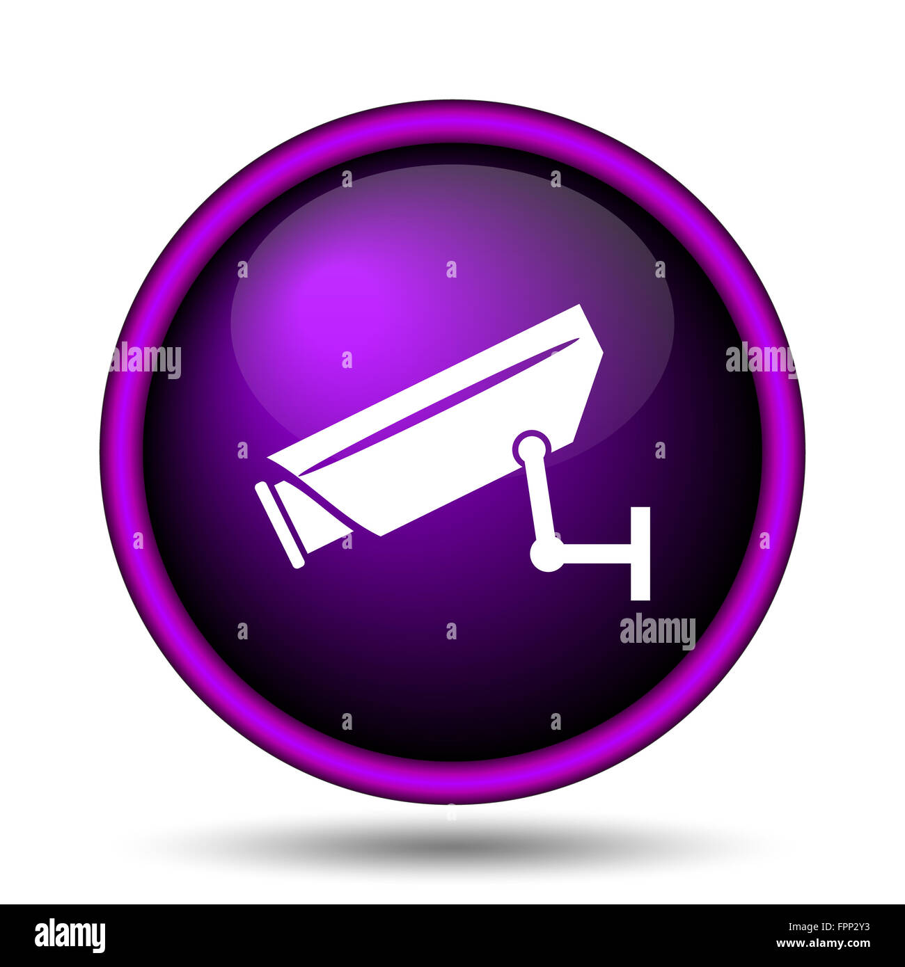 Surveillance camera icon. button on white background Stock