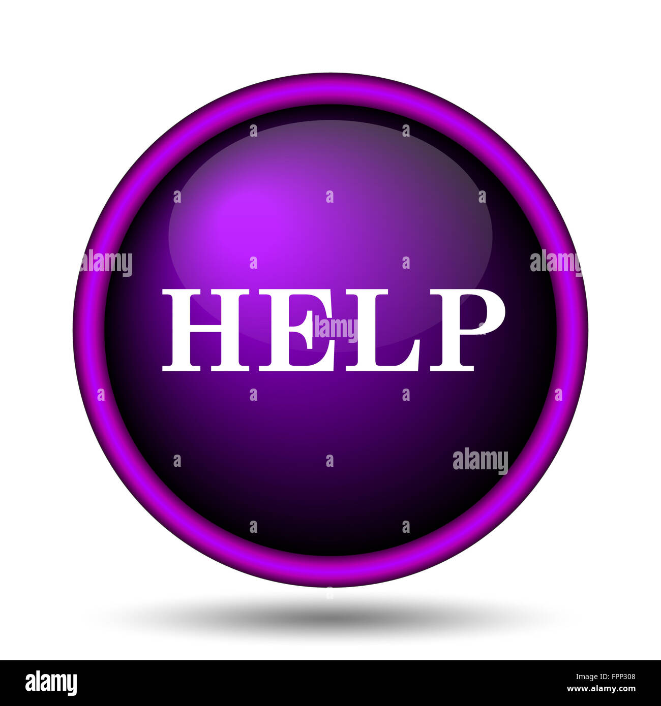 Help icon. Internet button on white background Stock Photo - Alamy