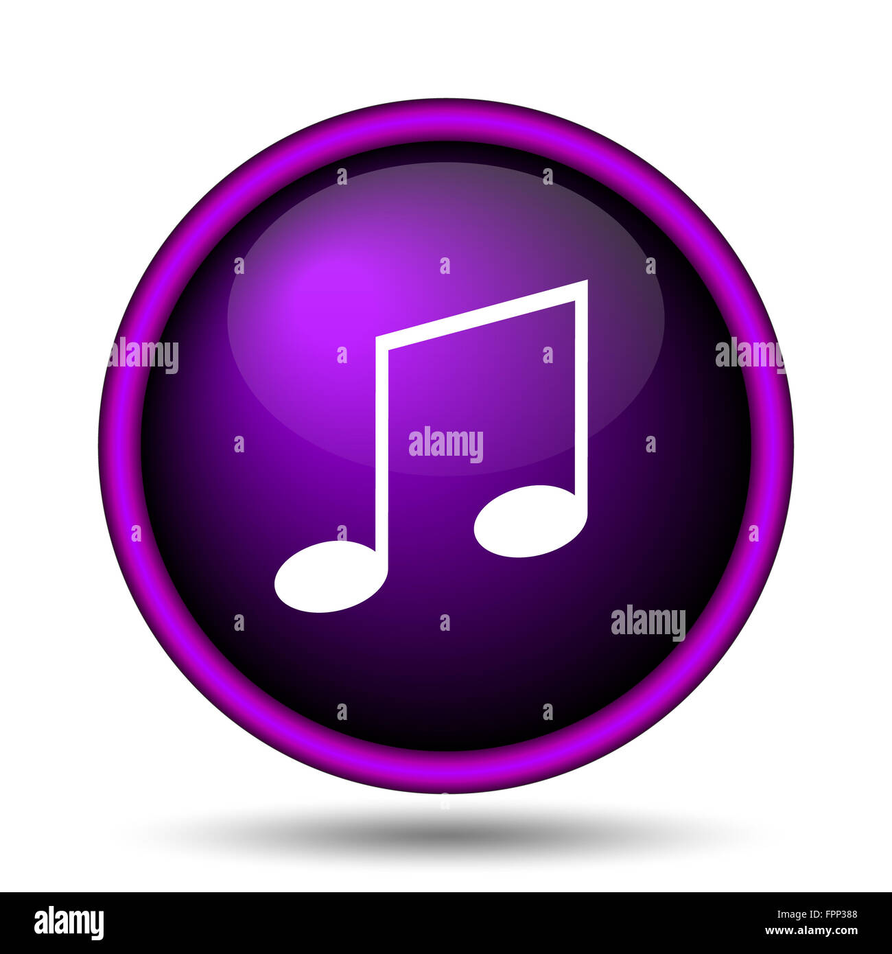 Music icon. Internet button on white background Stock Photo - Alamy