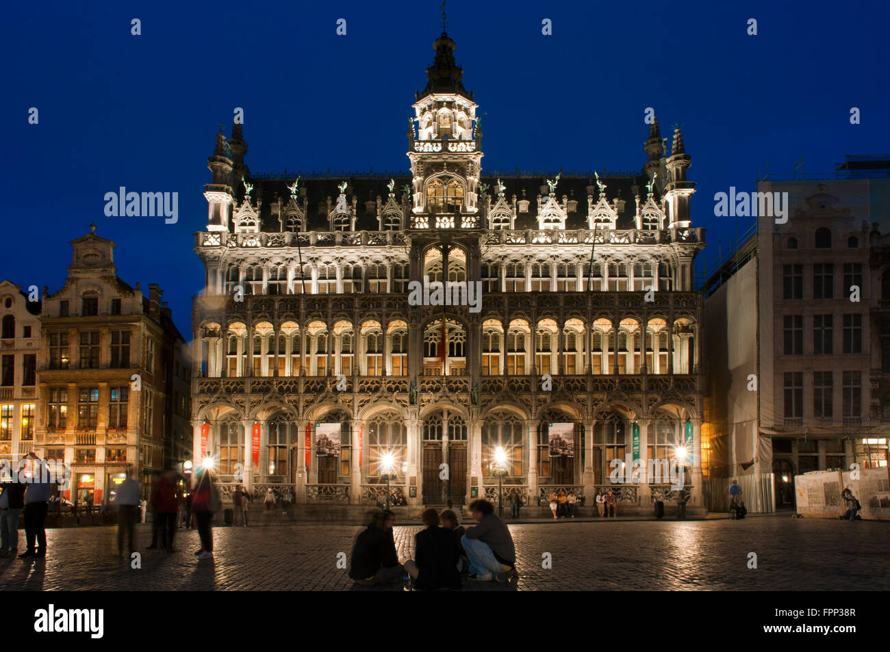 The Maison du Roi in Brussels, Belgium. Grand Place, Bruxelles. Maison du Roi, one of Europe finest historic squares and a “must Stock Photo