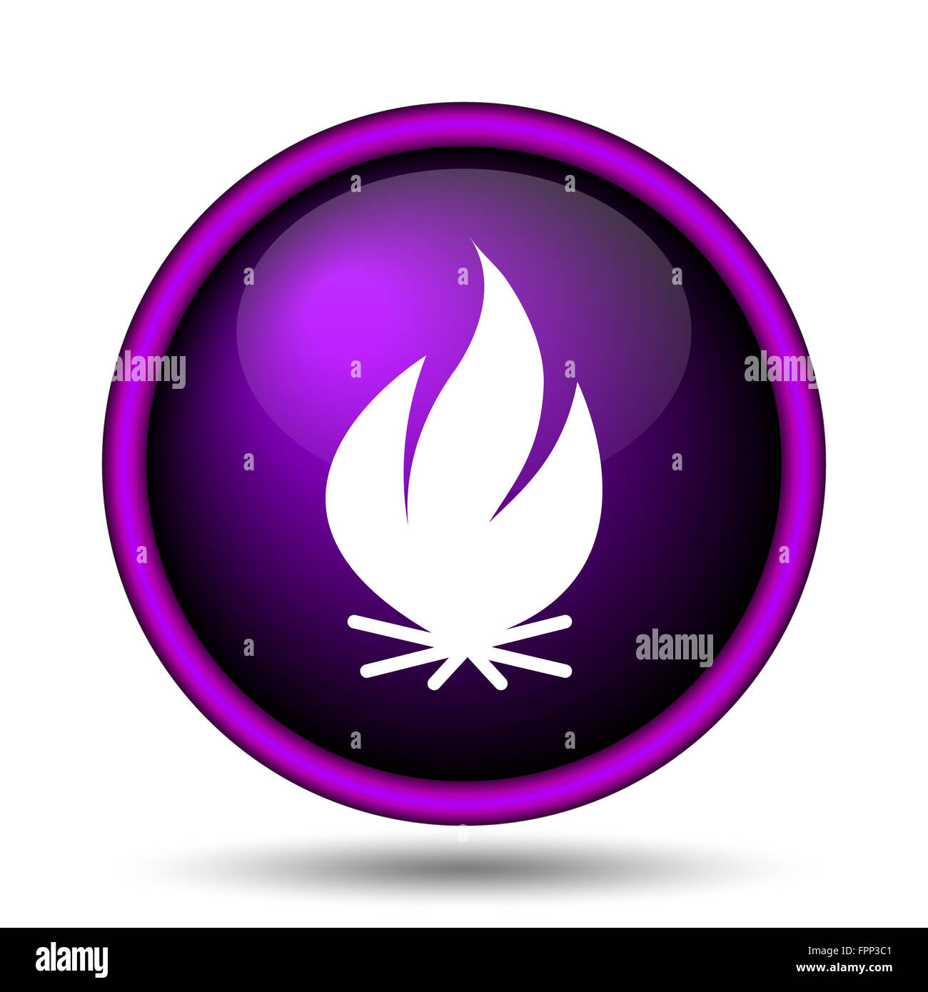 Fire icon. Internet button on white background Stock Photo - Alamy
