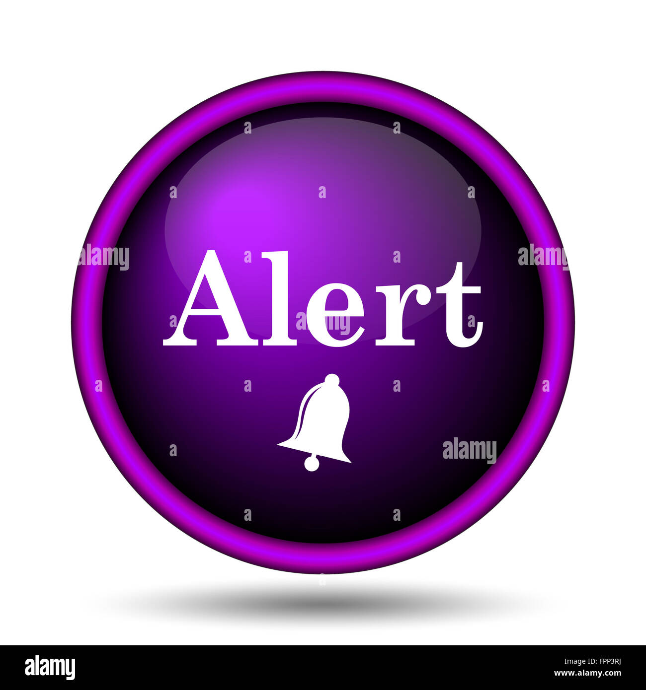 Alert icon. Internet button on white background Stock Photo - Alamy
