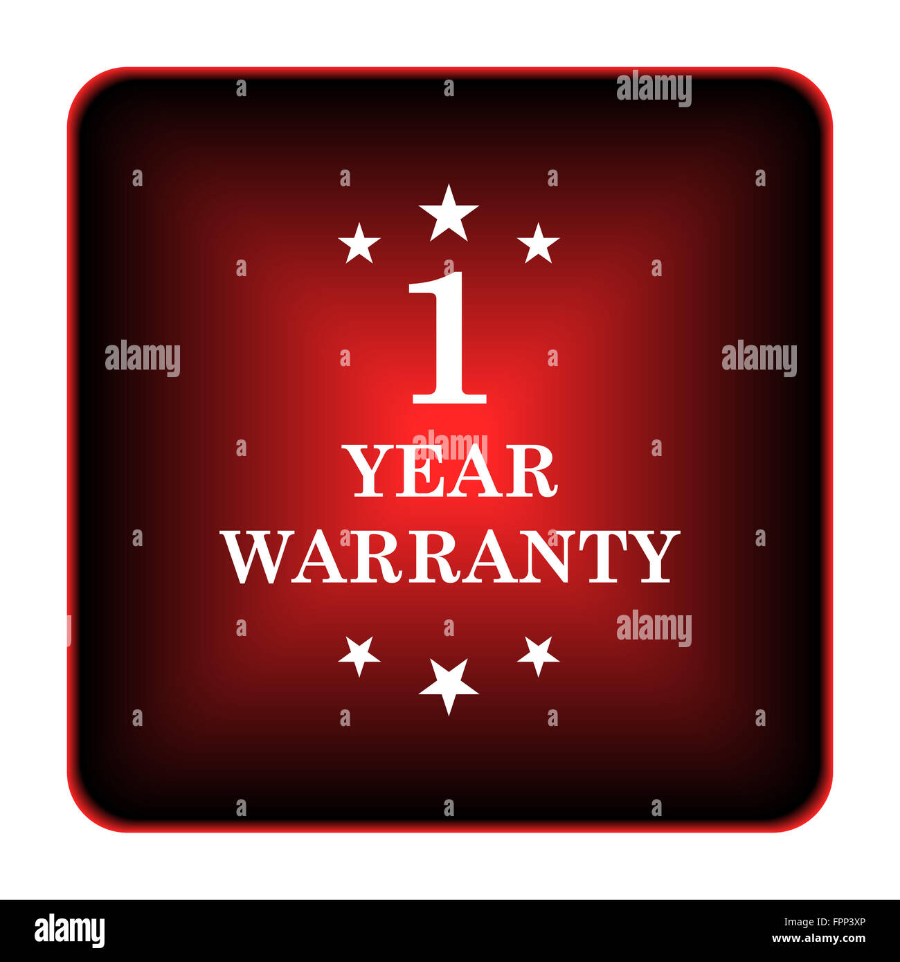 1 year warranty icon. Internet button on white background Stock Photo ...
