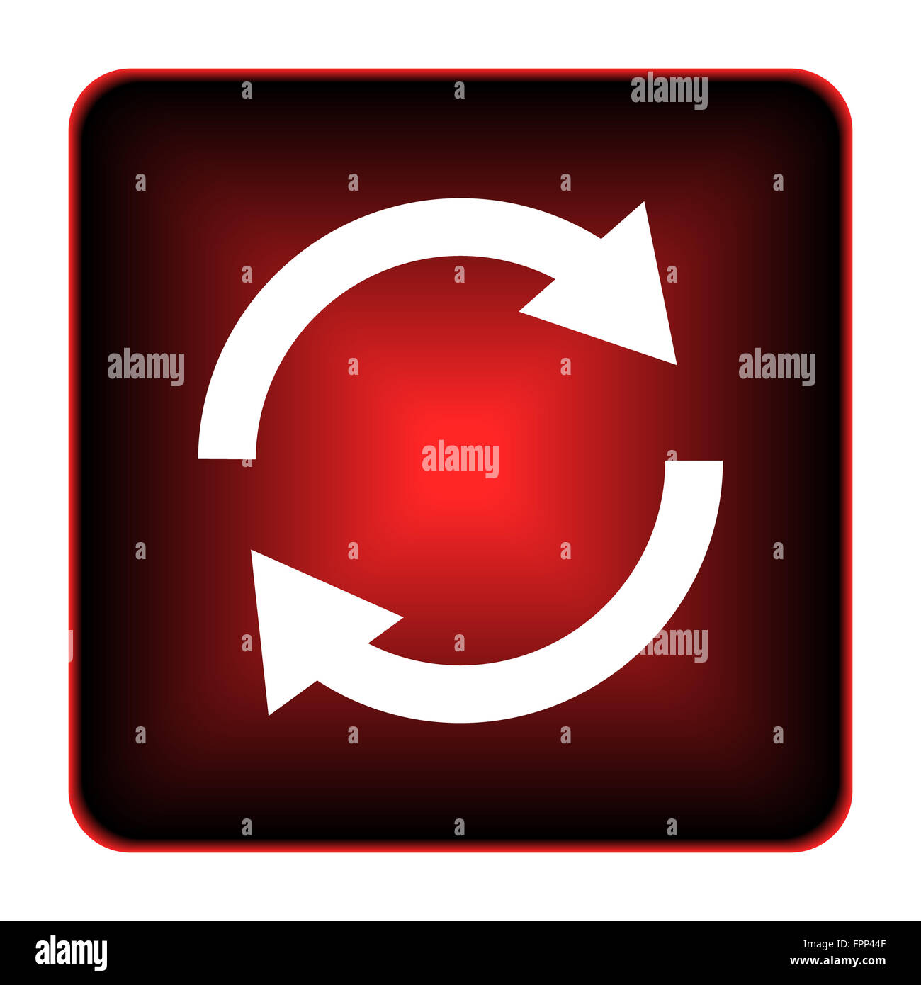 Reload two arrows icon. Internet button on white background Stock Photo ...