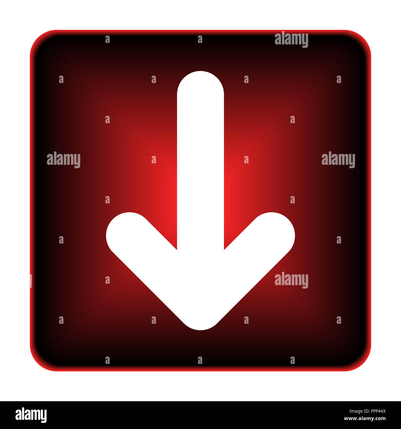 Down arrow icon. Internet button on white background Stock Photo - Alamy