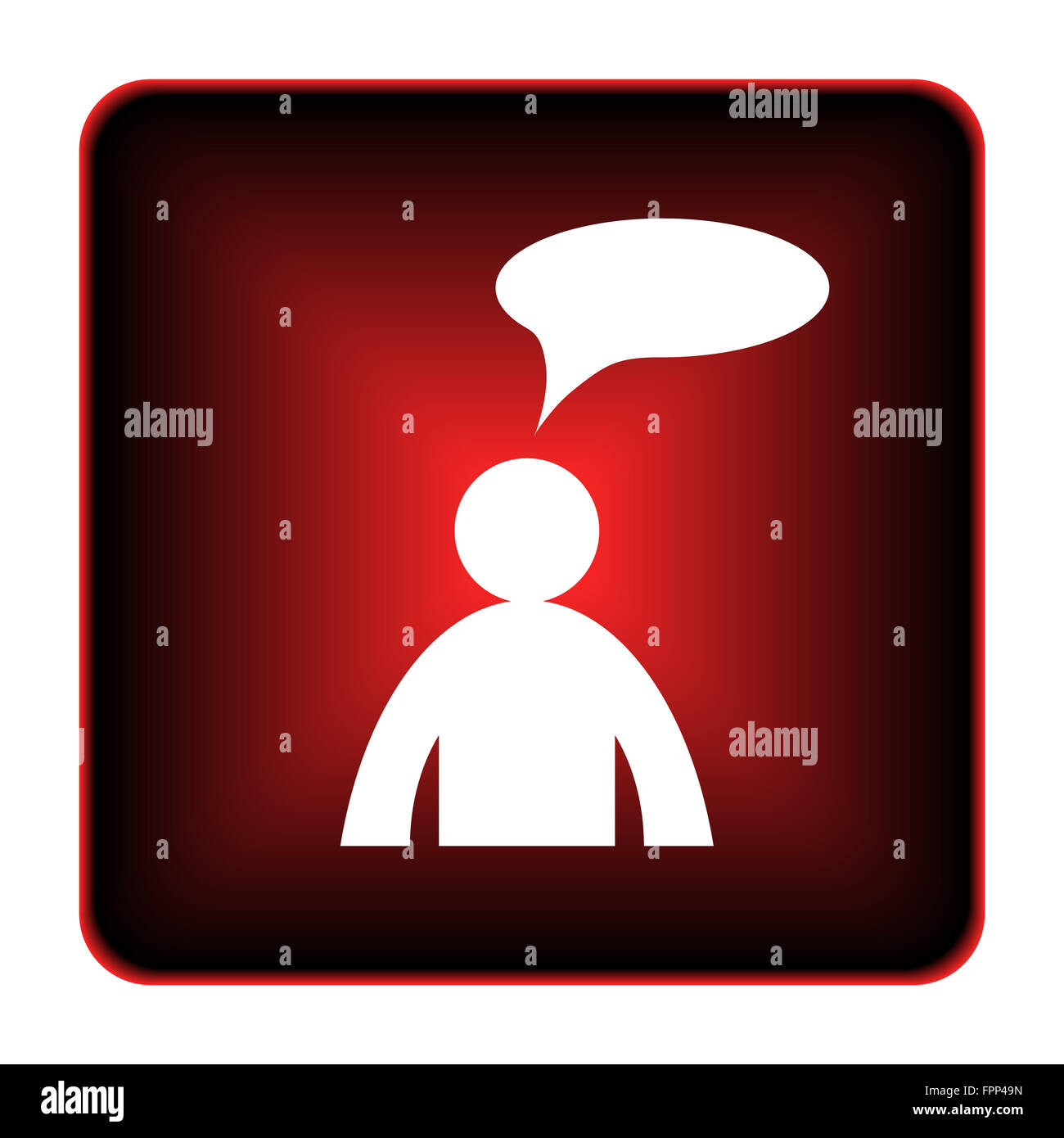 Comments icon. Internet button on white background. - man with bubble ...