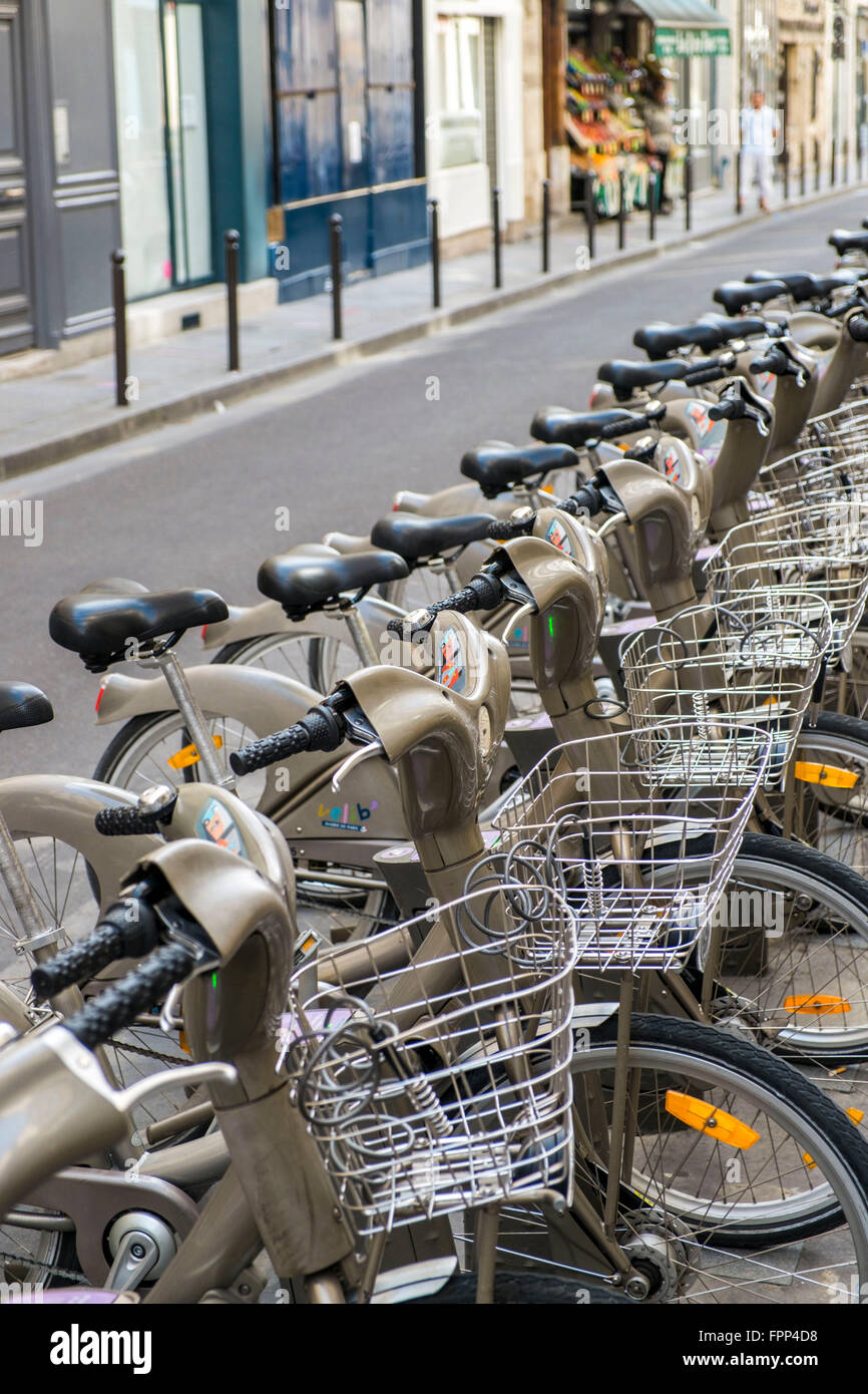 Public bicycles in Paris, France Stock Photo Alamy
