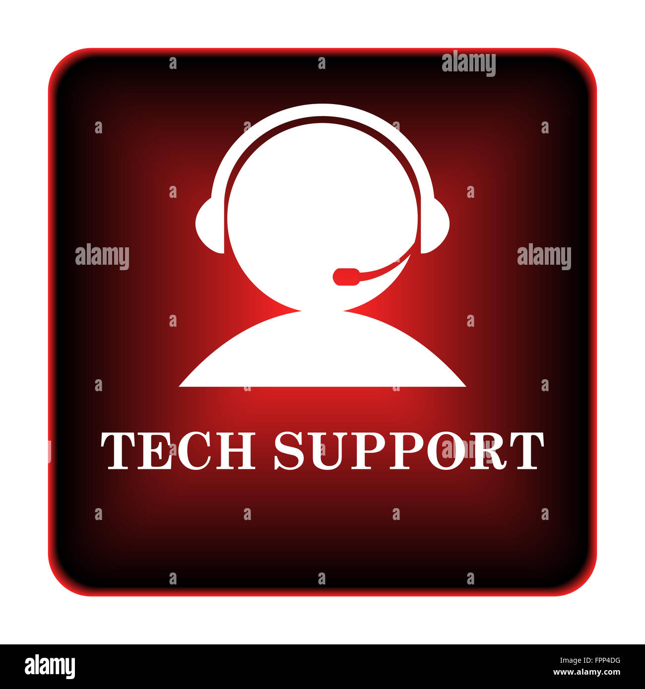Tech support icon. Internet button on white background Stock Photo - Alamy