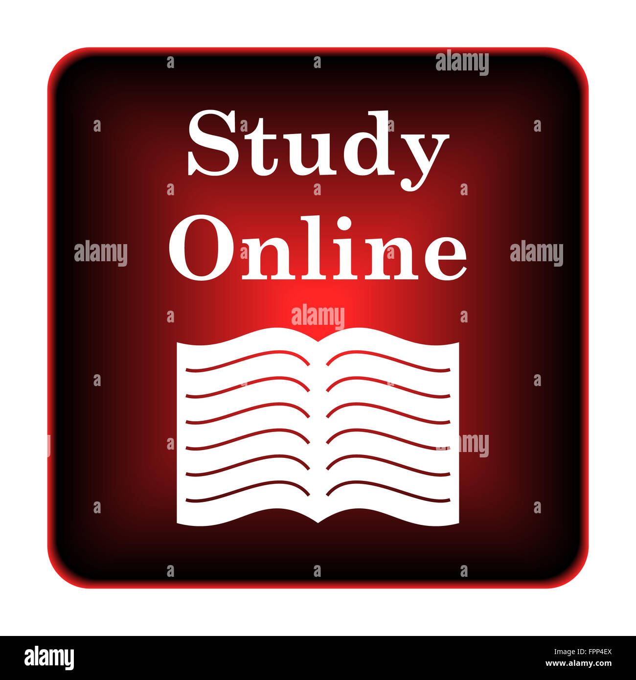 Study online icon. Internet button on white background Stock Photo - Alamy