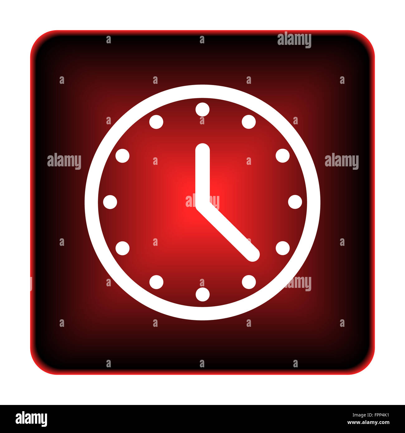 Clock icon. Internet button on white background Stock Photo - Alamy