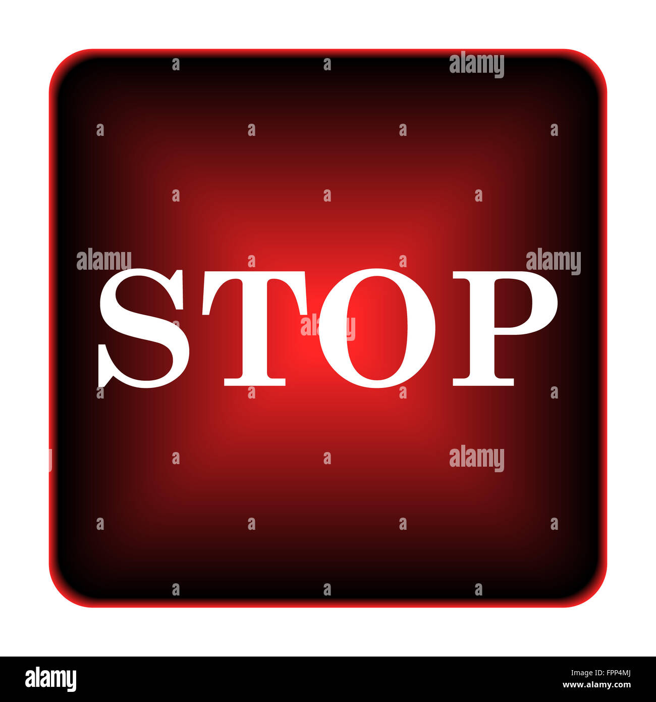Stop icon. Internet button on white background Stock Photo - Alamy