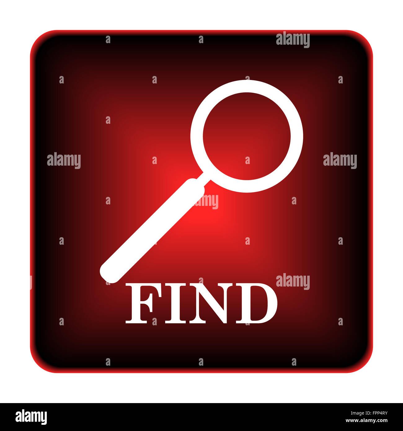 Find icon. Internet button on white background Stock Photo - Alamy