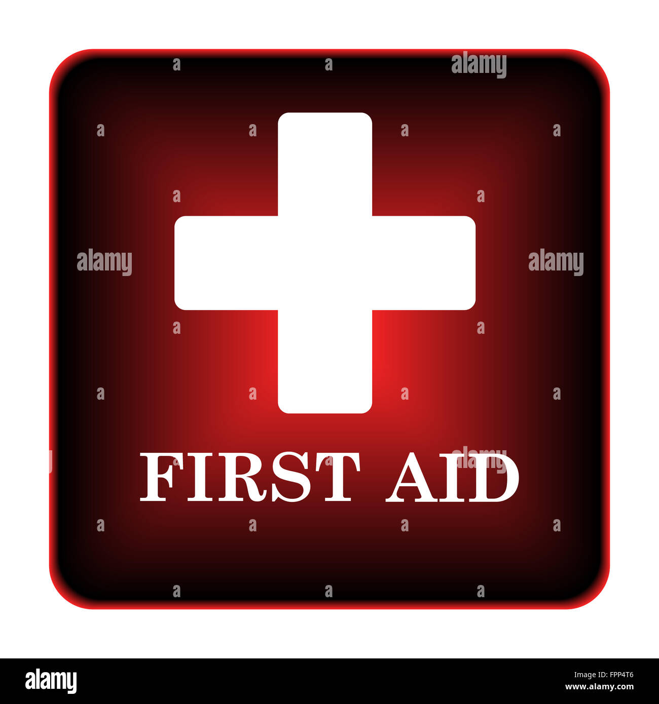 First aid icon. Internet button on white background Stock Photo - Alamy