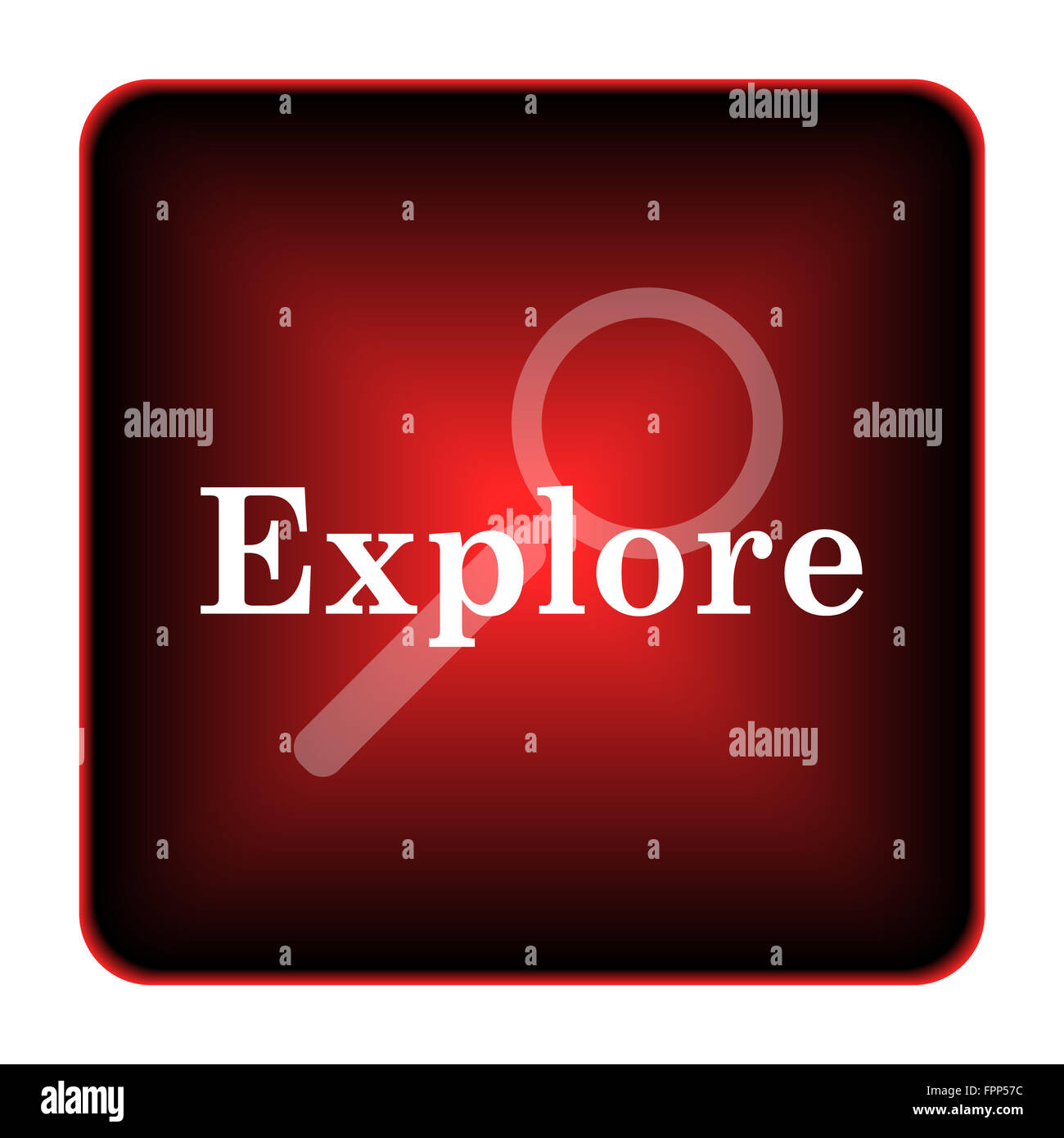 Explore icon. Internet button on white background Stock Photo - Alamy