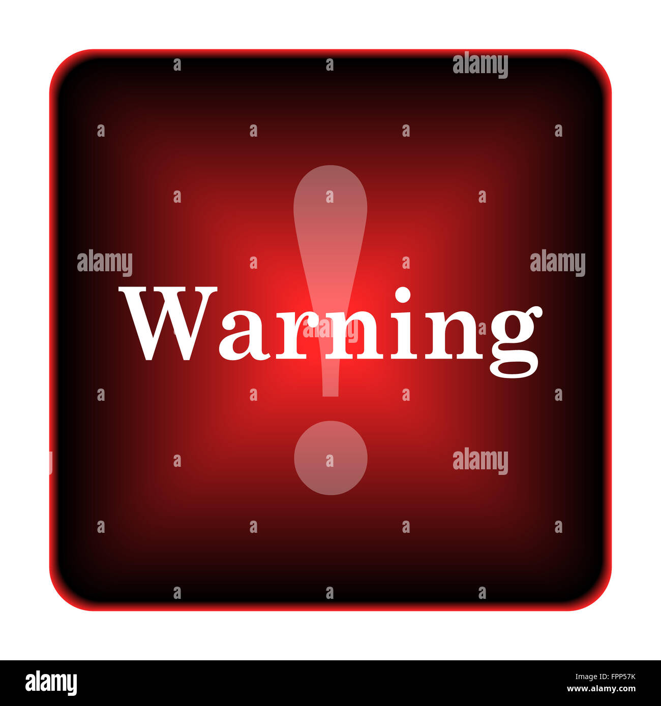 Warning icon. Internet button on white background Stock Photo - Alamy