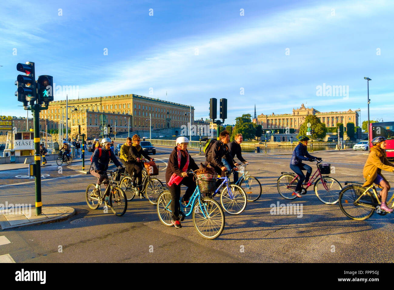 Bicycles at Gamla Stan in Stockholm, Sweden Stock Photo