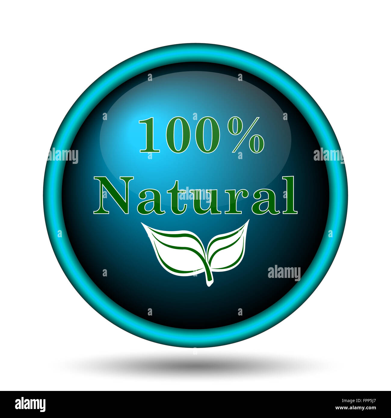 100 percent natural icon. Internet button on white background Stock ...