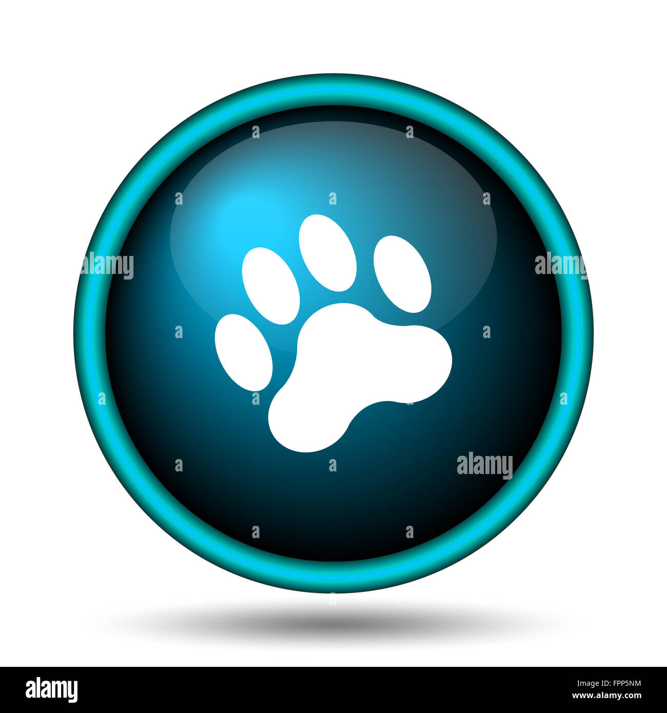 Paw print icon. Internet button on white background Stock Photo - Alamy