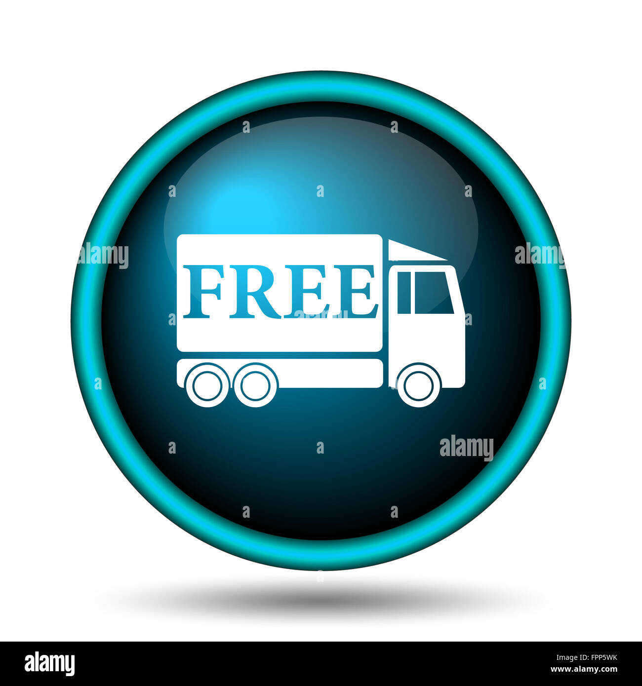 Free delivery truck icon. Internet button on white background Stock ...