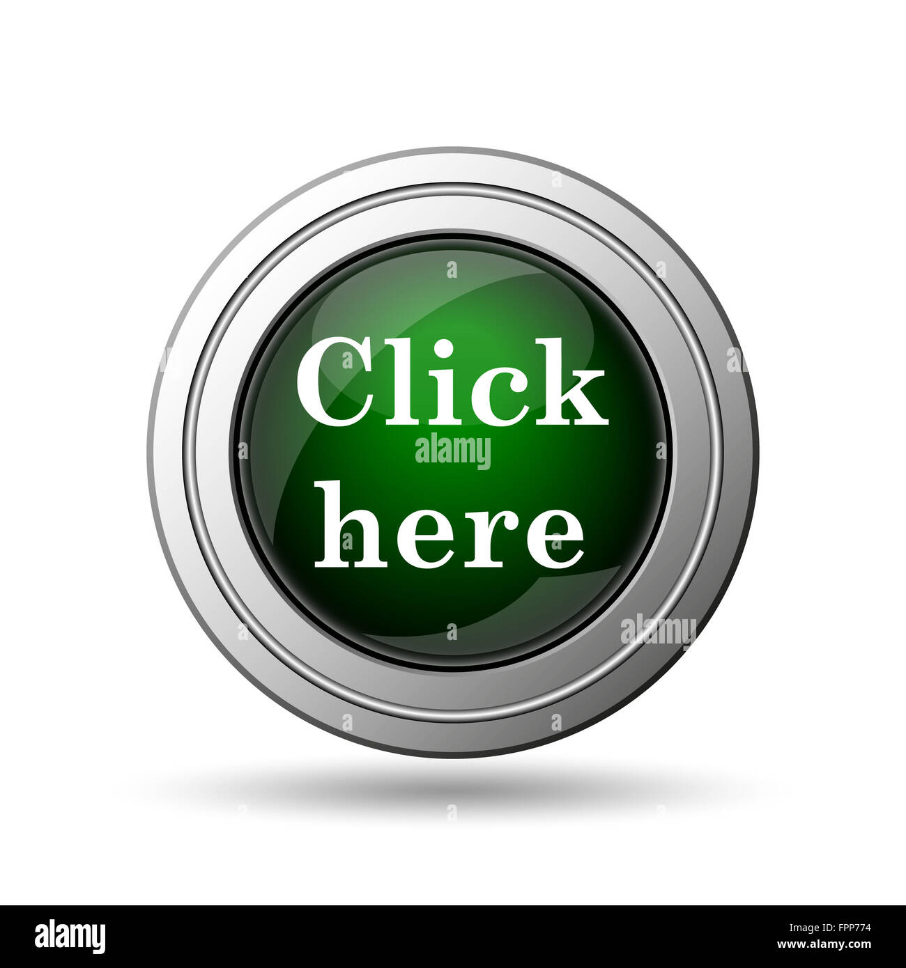 Click here icon. Internet button on white background Stock Photo - Alamy