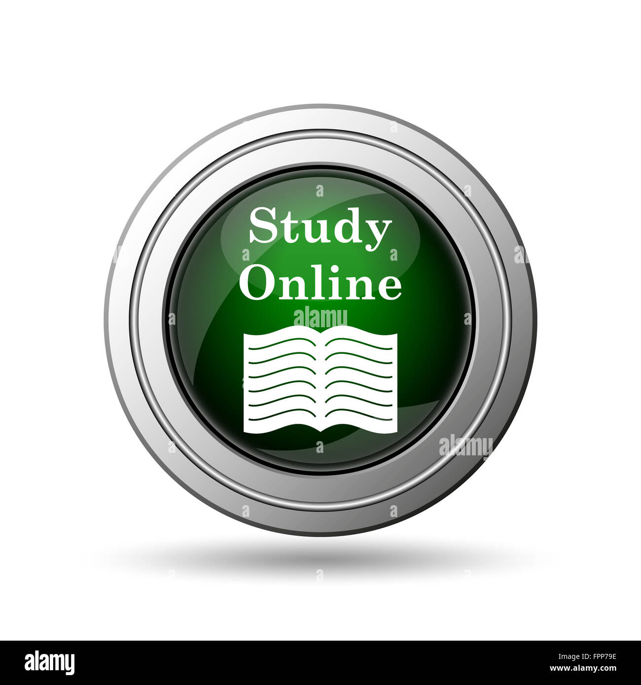 Study online icon. Internet button on white background Stock Photo - Alamy