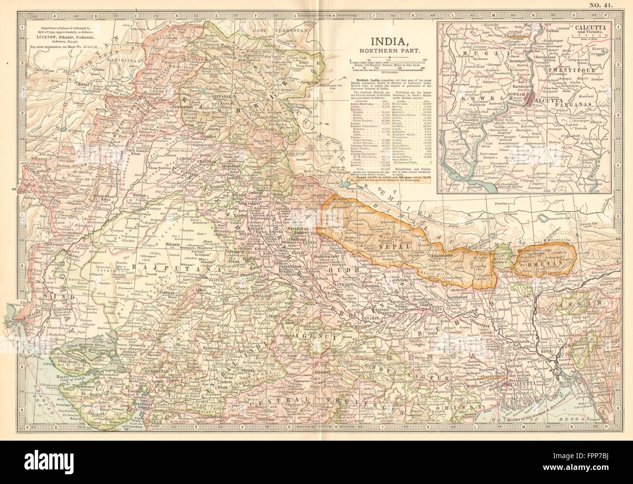 INDIA NORTH NEPAL.Kashmir Rajputana Punjab Calcutta.w// battlefields 1903 map