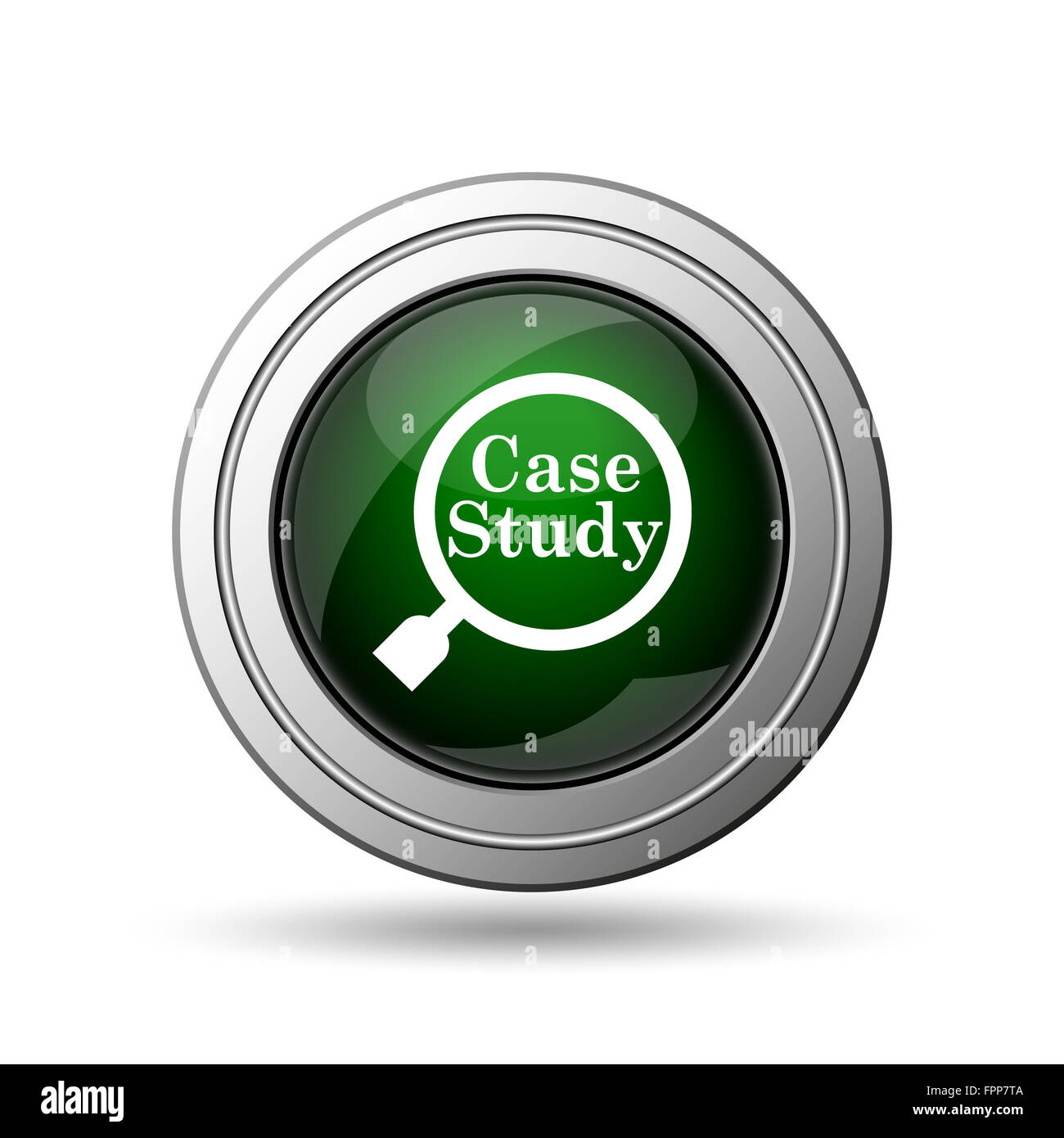 Case study icon. Internet button on white background Stock Photo - Alamy