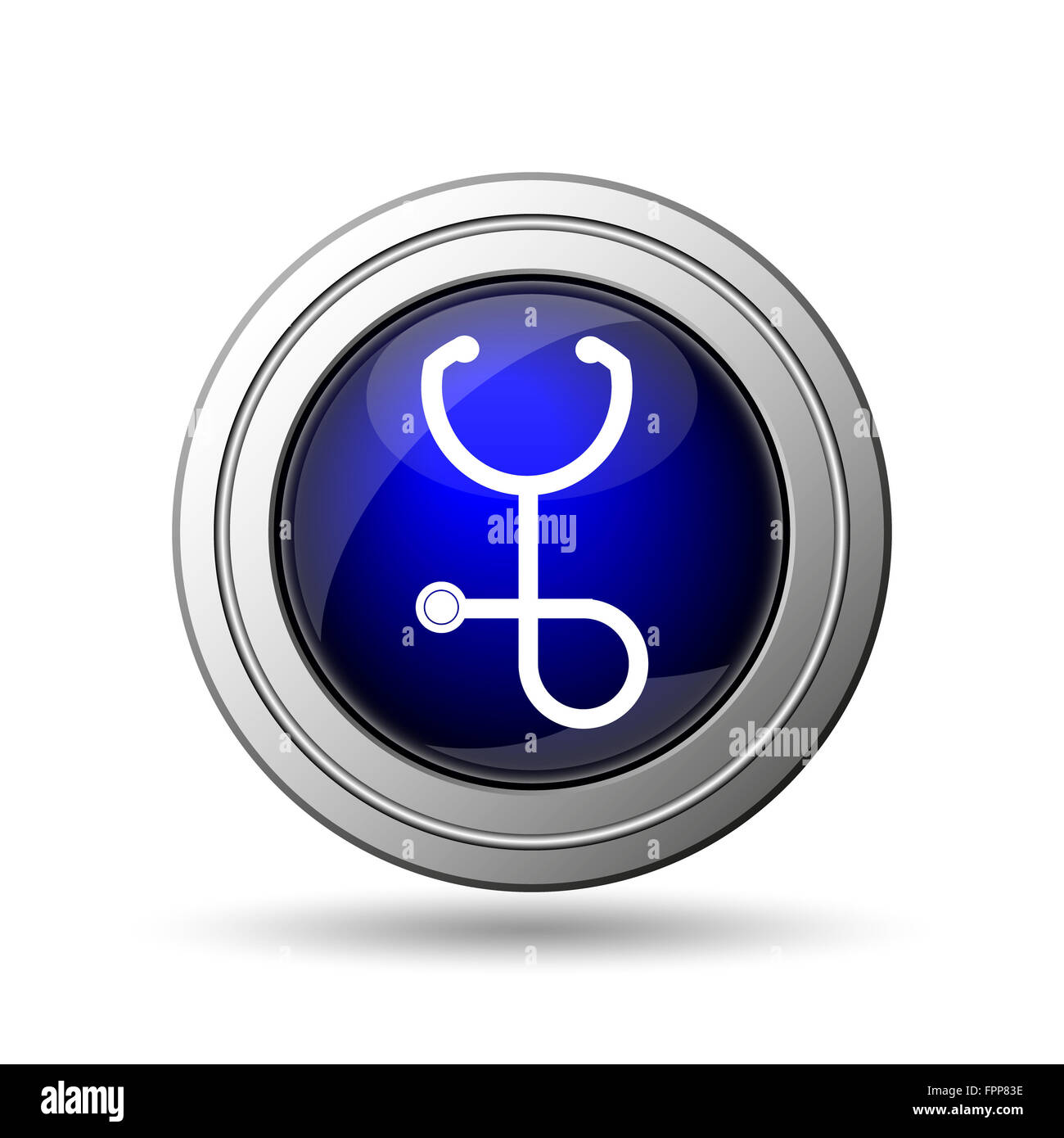 Stethoscope icon. Internet button on white background Stock Photo - Alamy
