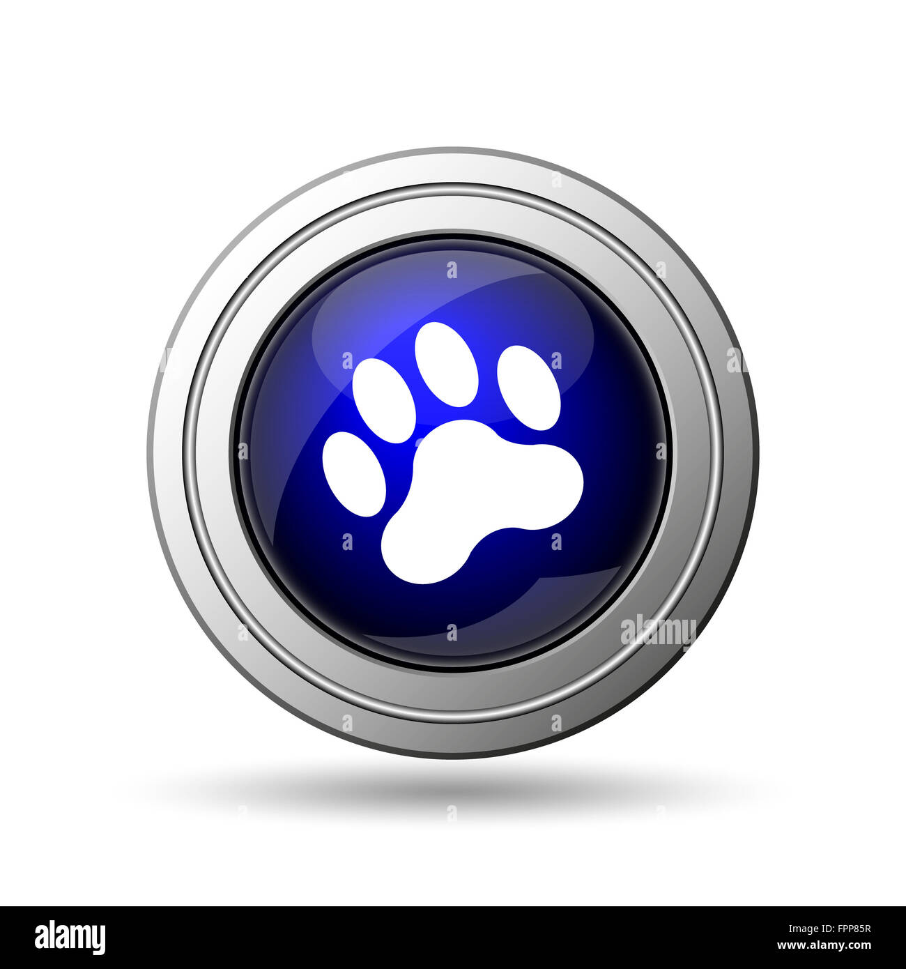 Paw print icon. Internet button on white background Stock Photo - Alamy