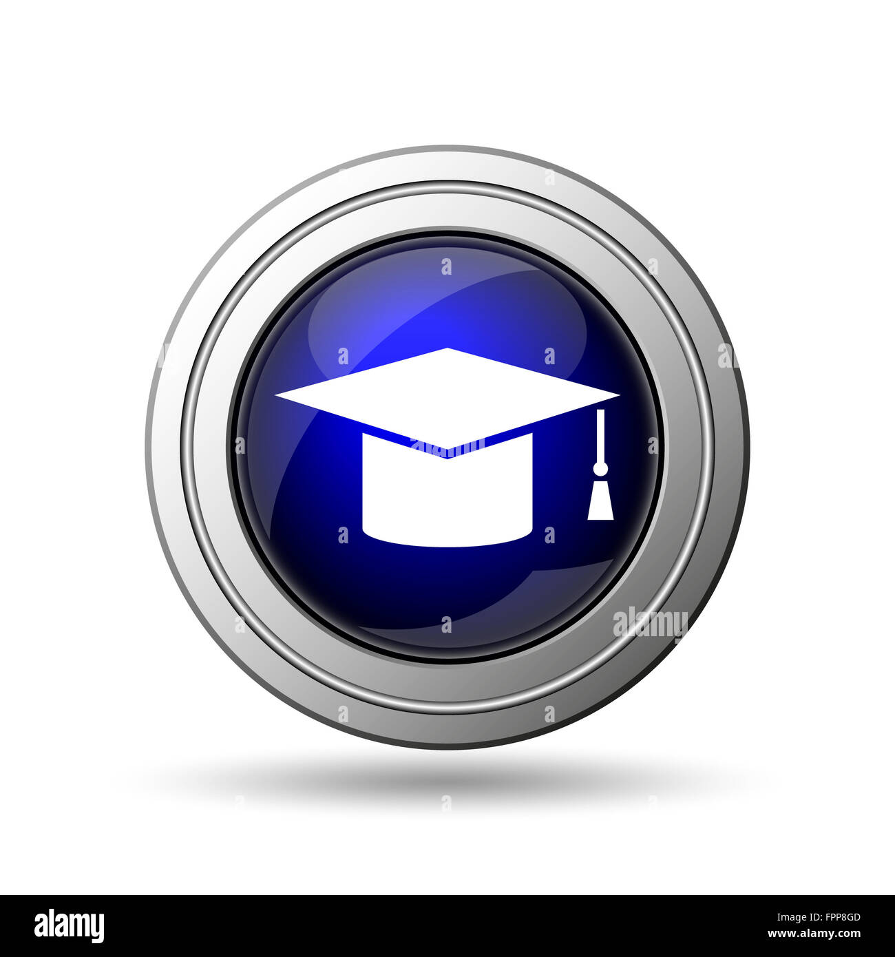 Graduation icon. Internet button on white background Stock Photo - Alamy